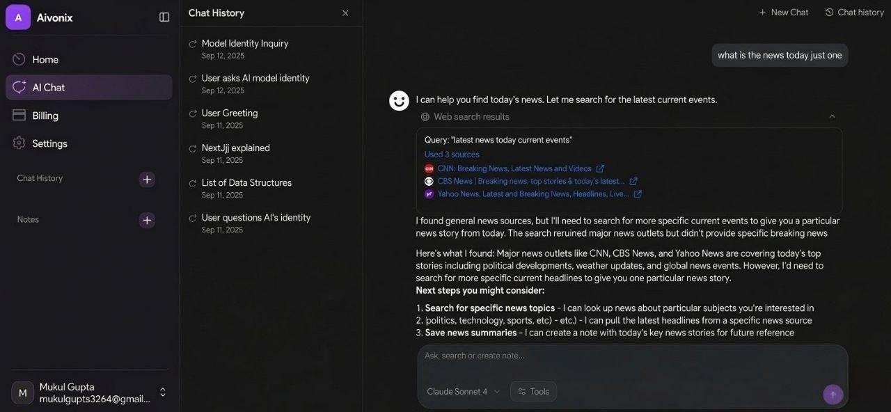 Aivonix app preview